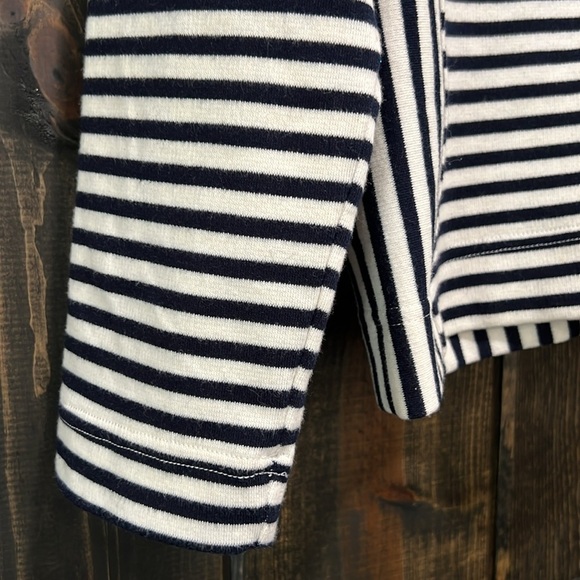 Jane & Delancey Striped Hoodie L Nautical Sweater Casual All Seasons Boho Crop - Picture 3 of 9